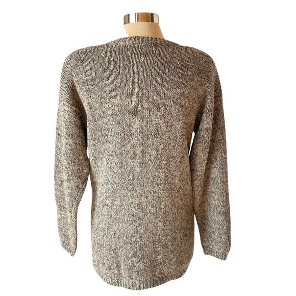 Portraits Northern Isles Ramie Cotton Blend Gray Cardigan Sweater MED Minimalist - Picture 6 of 10